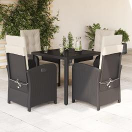 Garden dining set black, cream white