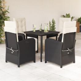 Garden dining set black, cream white