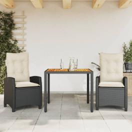 Garden dining set black, cream white