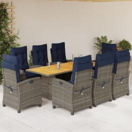 Garden dining set grey, navy blue