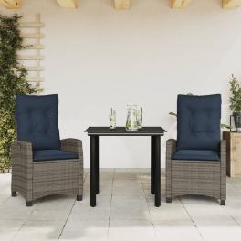 Garden dining set grey, black, navy blue