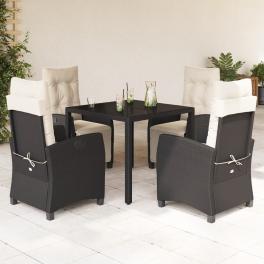 Garden dining set black and cream white