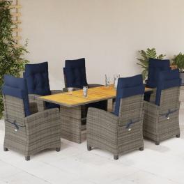 Garden dining set grey, navy blue