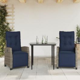 Garden dining set grey pe rattan 31.5 x 31.5 in for the table