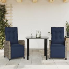 Garden dining set grey, black, navy blue