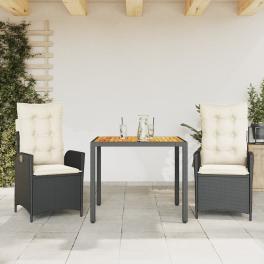 Garden dining set black, cream white