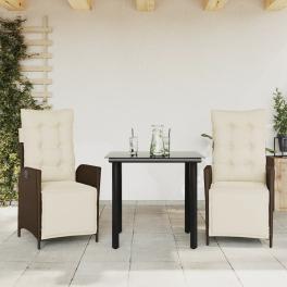 Garden dining set brown, black, cream white
