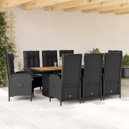 Garden dining set black