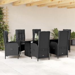 Garden dining set black