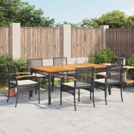 Garden dining set black