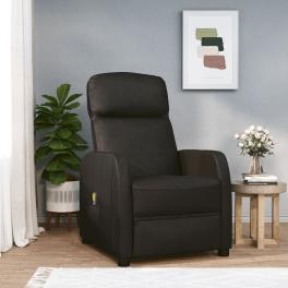 Massage chair black faux leather, plywood, iron large