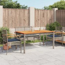 Patio dining set set of 6 gray