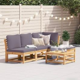 Garden lounge set dark grey