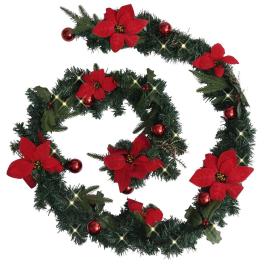 Christmas garland green and red pvc 8.9 feet long