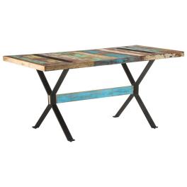 Dining table multicolor solid reclaimed wood medium durable