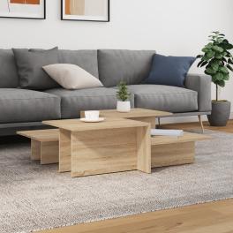 Coffee table set of 2 sonoma oak engineered wood medium durable
