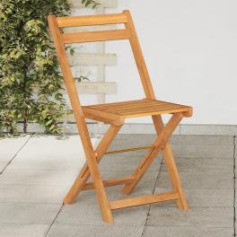 Folding bistro chair set of 8 coffee solid acacia wood standard