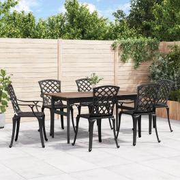 Garden chair black cast aluminum medium durable garden chair