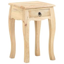 Bed cabinet brown solid mango wood compact bedside table square