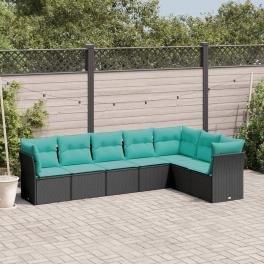 Garden sofa set black, blue