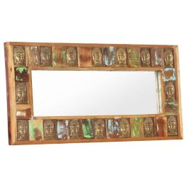 Mirror mixed color solid reclaimed wood 43.3 x 19.7 in