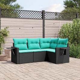 Patio sofa set black, blue