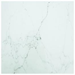 Table top white with marble design tempered glass 31.5in x 31.5in