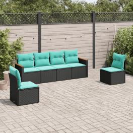 Patio sofa set black, blue