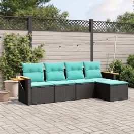 Patio sofa set black and blue