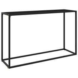 Console table black tempered glass, powder-coated steel medium