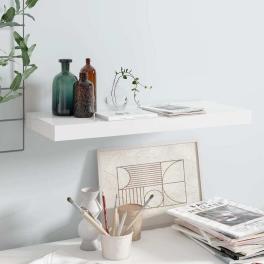 Wall shelf high gloss white honeycomb mdf, metal small