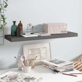 Wall shelf high gloss grey mdf, metal 31.5 in long wall shelf