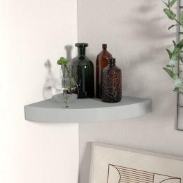 Corner shelf grey honeycomb mdf, metal medium wall mounted