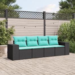 Patio sofa set black, blue