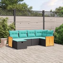 Garden sofa set black pe rattan large modular garden sofa set
