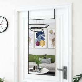 Door mirror black aluminum 20x40 in over the door mirror