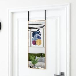 Door mirror gold aluminum, glass medium door mirror rectangular