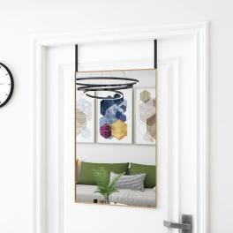 Door mirror gold aluminum, glass, metal 19.7x31.5 in minimalistic