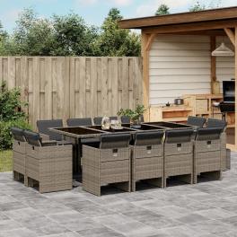 Patio dining set set of 12 grey, dark grey, black
