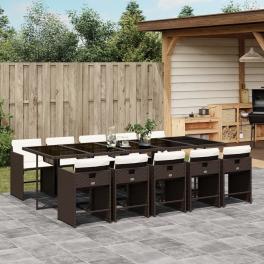 Patio dining set set of 10 brown, cream white