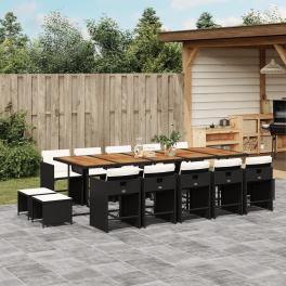 Patio dining set set of 14 black, brown, cream