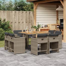Patio dining set set of 8 gray, dark gray, brown