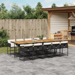 Garden dining set black and brown