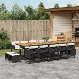 Garden dining set black and cream