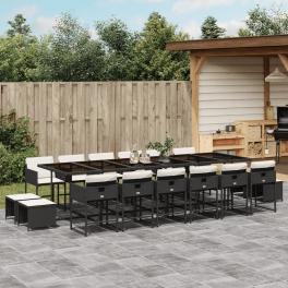 Garden dining set black, cream white