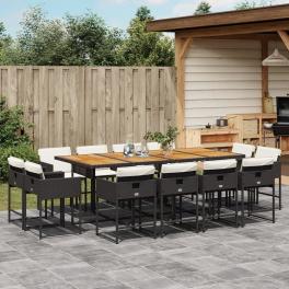 Patio dining set set of 12 black, cream white