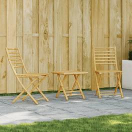 Bistro set natural bamboo bamboo compact foldable bistro set