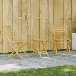Bistro set natural bamboo bamboo compact foldable bistro set