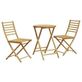 Bistro set natural bamboo bamboo standard size foldable