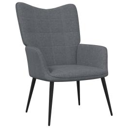 Relaxing chair dark grey fabric (100% polyester), steel medium